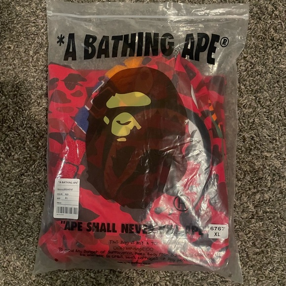 Bape Other - red camo bape jacket ( runs small medihm )